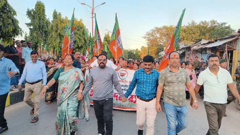 বিজেপির বিজয় উৎসব তেলিয়ামুড়ায় 