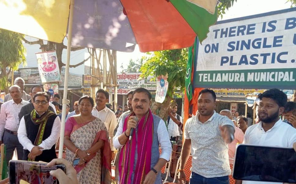 তেলিয়ামুড়ায় নির্বাচনী প্রচারে রাজ্য প্রভারি 