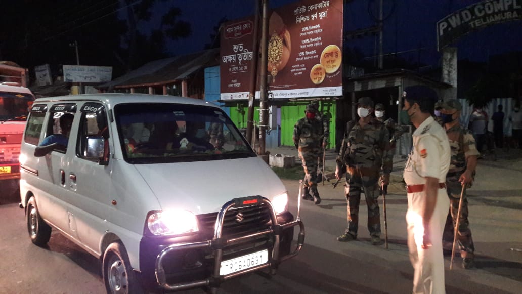 নৈশকালীন কারফিউতে জোর টহলদারি তেলিয়ামুড়ায়