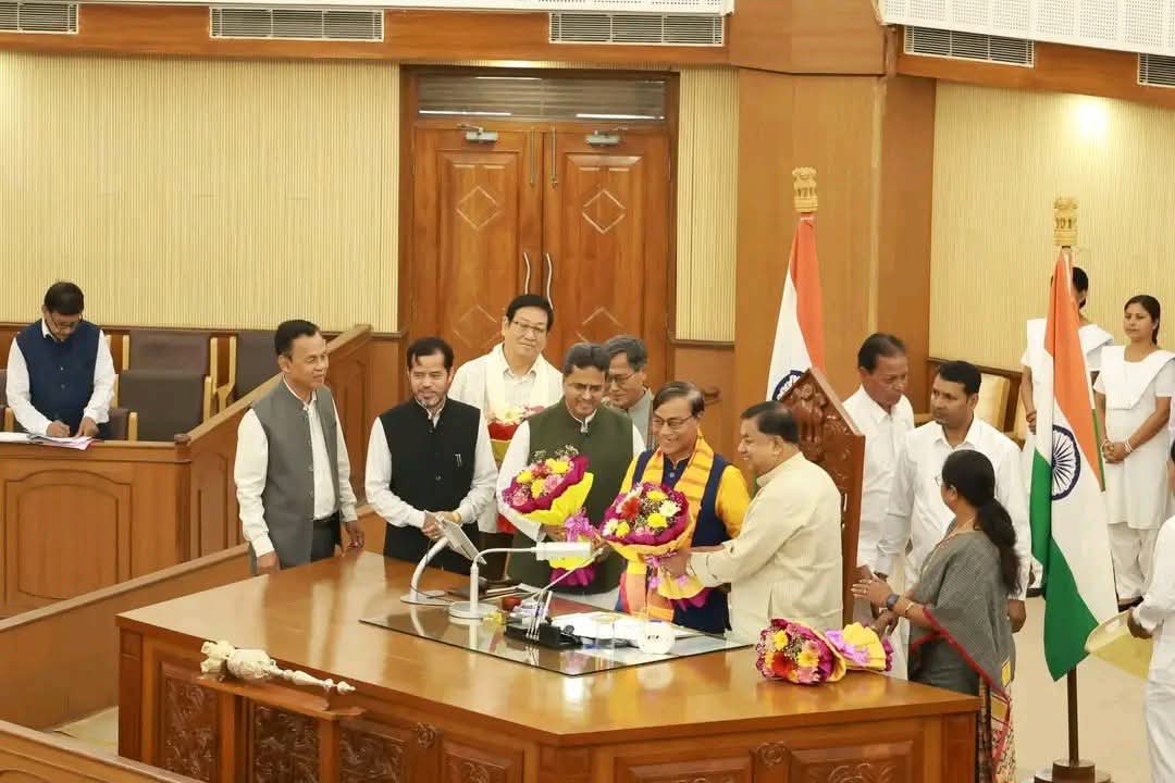 বিধানসভার অধ্যক্ষ হিসেবে নির্বাচিত রামপদ জমাতিয়া 